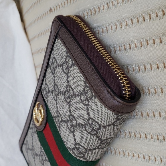 GUCCI GG SUPREME OPHIDIA ZIP AROUND WALLET - Picture 6 of 10